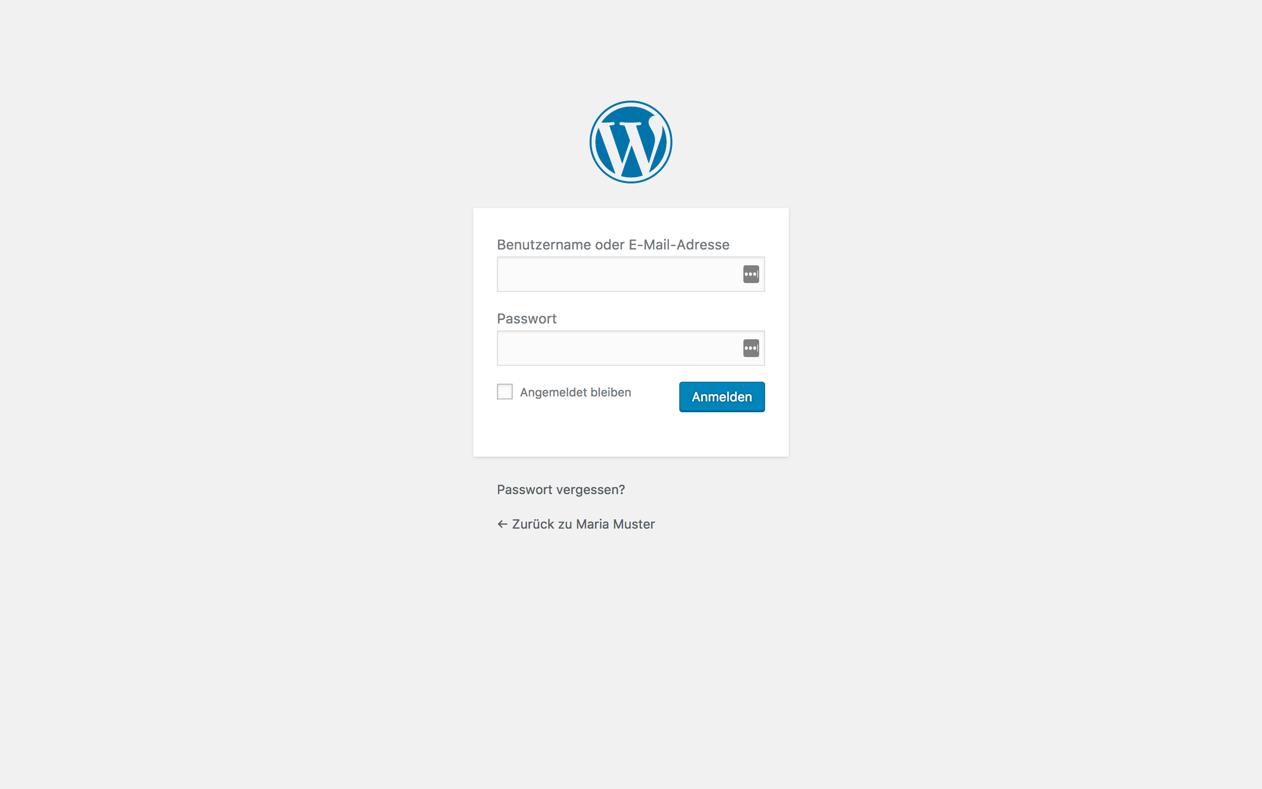 login screen